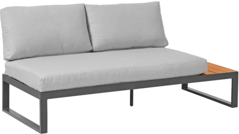 Zestawy ogrodowe - Zestaw mebli MOSTAR narożnik + stół + 2 PUFY Aluminium (4)