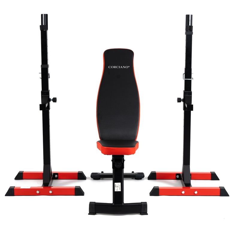 Sport i rekreacja - Ławka treningowa do ćwiczeń ES-5021 KOMPLET ze Stojakami pod sztangę (4)