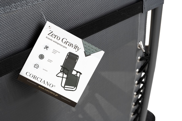 Leżaki ogrodowe - Leżak Plażowy Ogrodowy Składany Zero Gravity Antracyt (5)