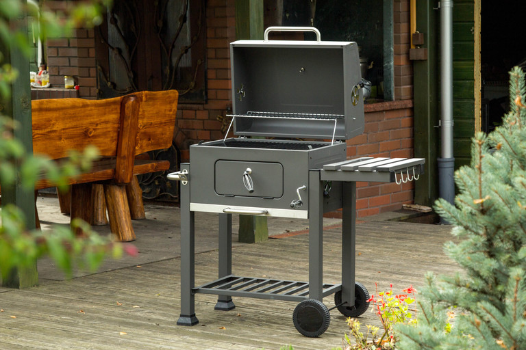 Grille - Grill ogrodowy węglowy ruszt żeliwny wózek Carbo - Angul (17)