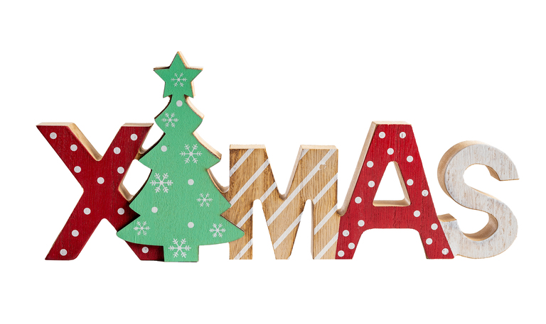 Boże Narodzenie - Drewniany napis świąteczny XMAS ozdoba dekoracja (1)