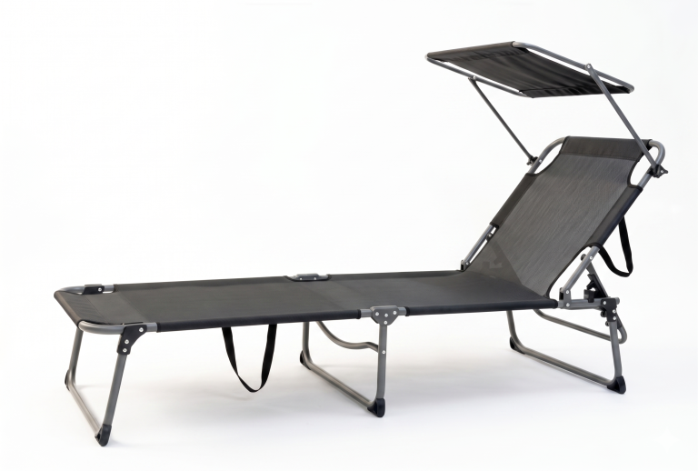 Leżaki ogrodowe - Leżak ogrodowy Osaka składany z daszkiem (3)