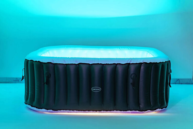 Jacuzzi ogrodowe - Jacuzzi Basen Ogrodowy Spa Corciano Kwadratowe 196 x 66 cm Hydromasaż Pompowane (24)