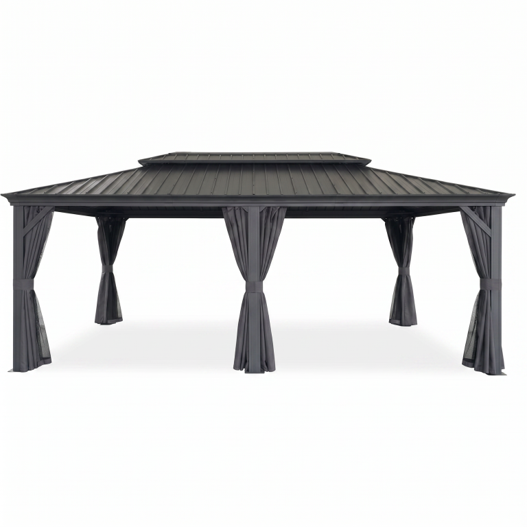 Pawilony ogrodowe - Pawilon Ogrodowy Margarita II 3.65 x 5.95m Wiata ogrodowa Corciano Stalowy dach (2)