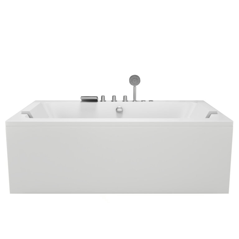 Z hydromasażem  - Wanna Łazienkowa Genua z Hydromasażem  170 x 80 cm wolnostojąca Akrylowa Jacuzzi (3)