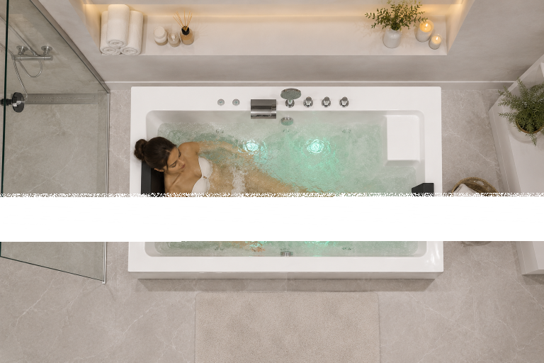 Wanny wolnostojące -  Wanna Łazienkowa z Hydromasażem  Mentona 180 x 120 cm wolnostojąca Akrylowa LED Jacuzzi SPA kompletna (6)