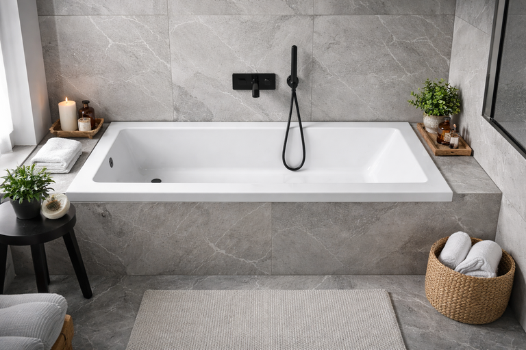 Wanny wolnostojące - Wanna Wkład biała SARA AKRYLOWA PRAWA/LEWA 170 (1)