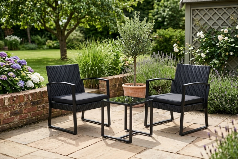 Zestawy ogrodowe - Zestaw mebli balkonowy Santos 2 krzesła + stolik kawowy (2)