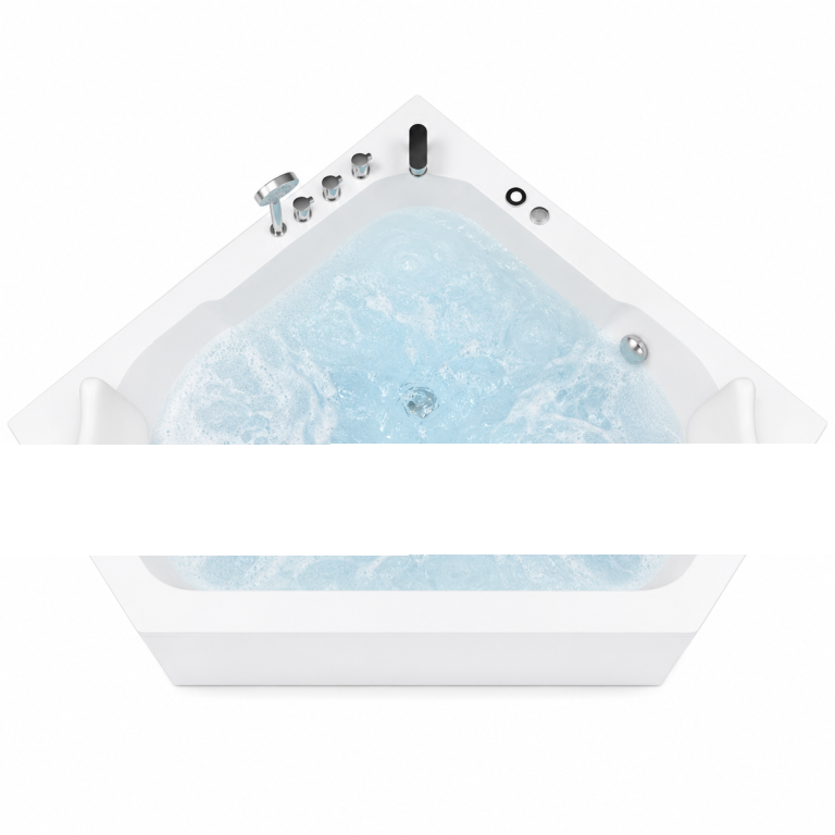 Wanny wolnostojące - Wanna Łazienkowa RIMINI z Hydromasażem  150 x 150 cm wolnostojąca Akrylowa Jacuzzi Narożna (8)
