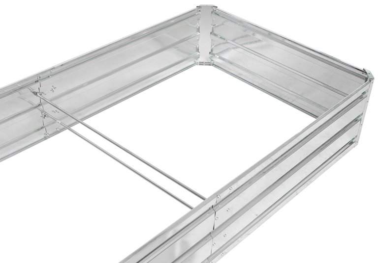 Ogród - Duża donica Ogrodowa Podwyższona z galwanizowanej stali Srebrna 180x90x30 cm (3)